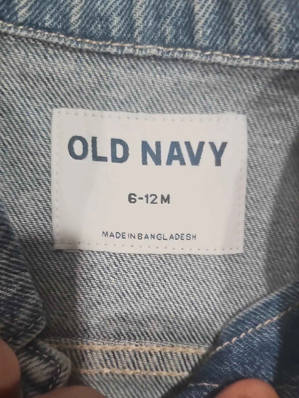 Old Navy Girls Light Blue Denim Jacket with Heart Pockets